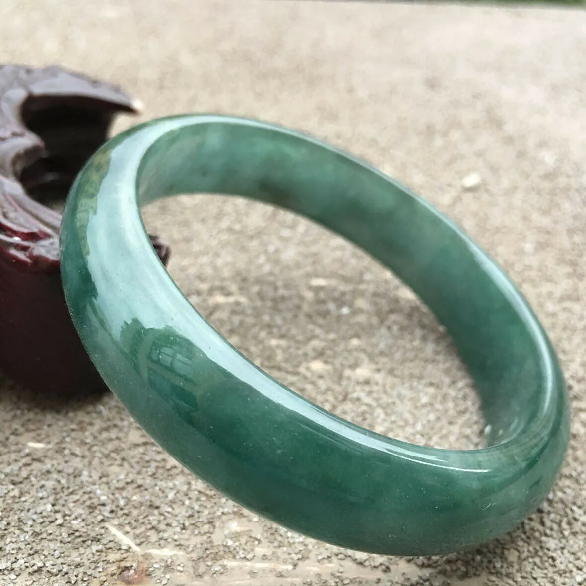 10% OFF- 58/59/60mm Certified Natural Oily Green Jadeite Emerald A*Jade HandCarved Lucky Bracelet Bangle x3288