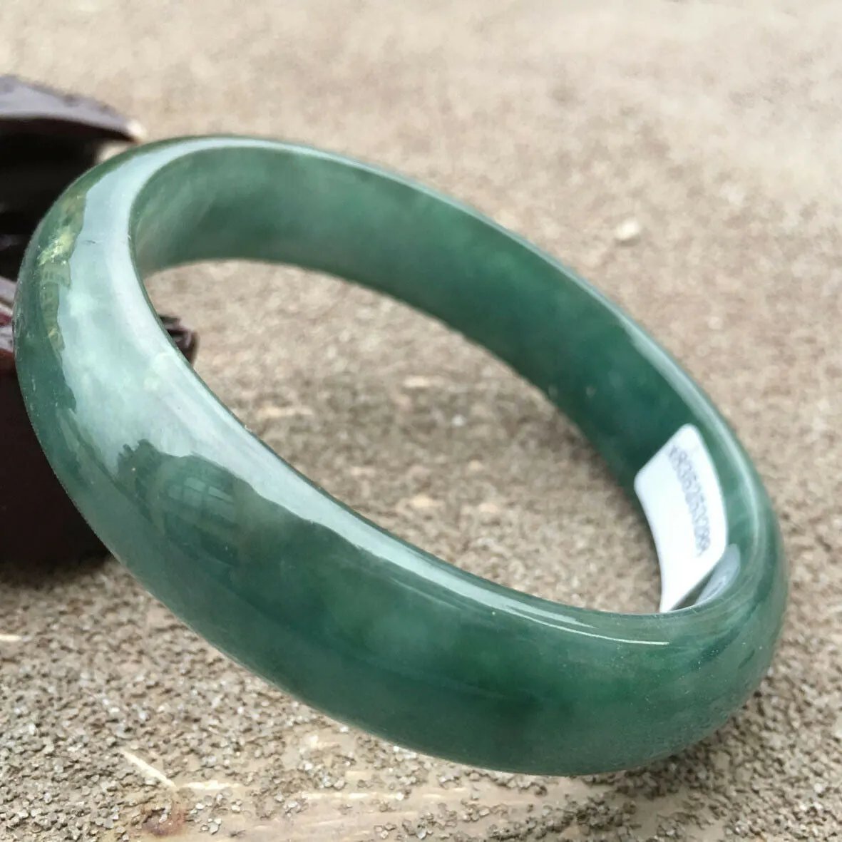 10% OFF- 58/59/60mm Certified Natural Oily Green Jadeite Emerald A*Jade HandCarved Lucky Bracelet Bangle x3288