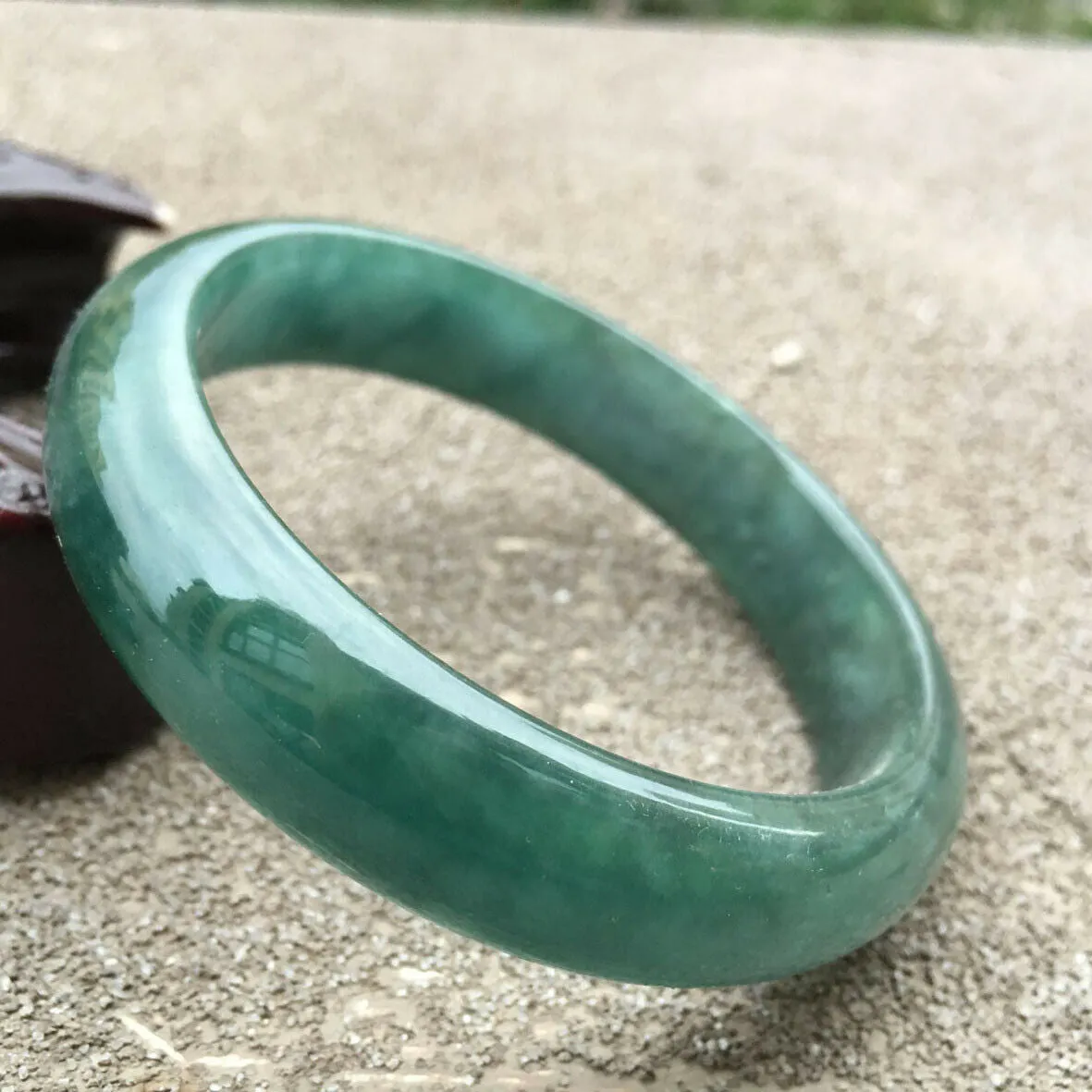 10% OFF- 58/59/60mm Certified Natural Oily Green Jadeite Emerald A*Jade HandCarved Lucky Bracelet Bangle x3288