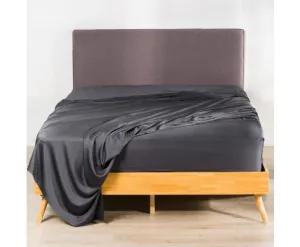 100% Organic Bamboo Fitted Sheet Set A Charcoal