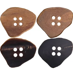 15-25mm Irregular Shaped Burned Black Coffee Horn Buttons 10pcs
