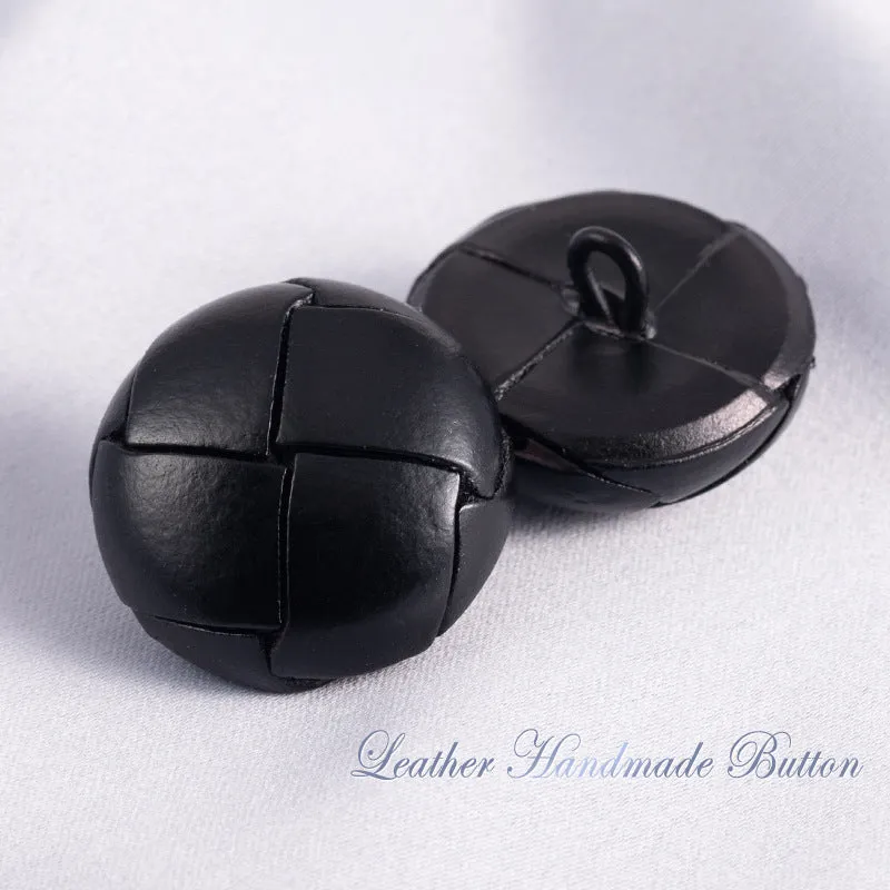 15-28mm Vintage Hand-Woven Genuine Leather Sweater Buttons 5pcs
