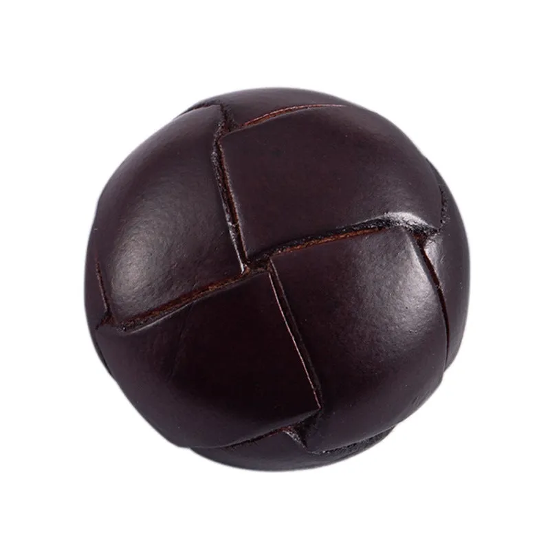 15-28mm Vintage Hand-Woven Genuine Leather Sweater Buttons 5pcs
