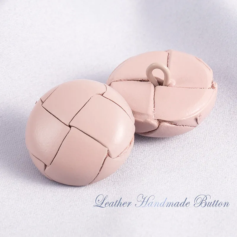 15-28mm Vintage Hand-Woven Genuine Leather Sweater Buttons 5pcs