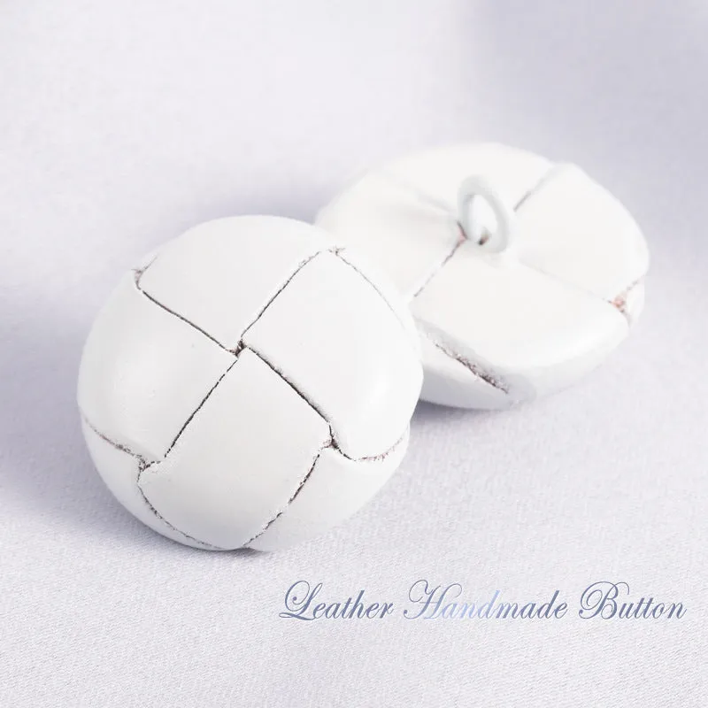15-28mm Vintage Hand-Woven Genuine Leather Sweater Buttons 5pcs
