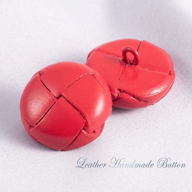 15-28mm Vintage Hand-Woven Genuine Leather Sweater Buttons 5pcs