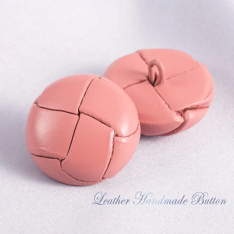 15-28mm Vintage Hand-Woven Genuine Leather Sweater Buttons 5pcs