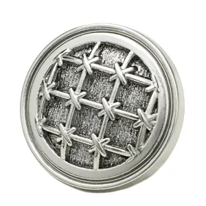 17.5/22.5mm Round Knit Grid Metal Buttons with Fine Sparkle 12pcs