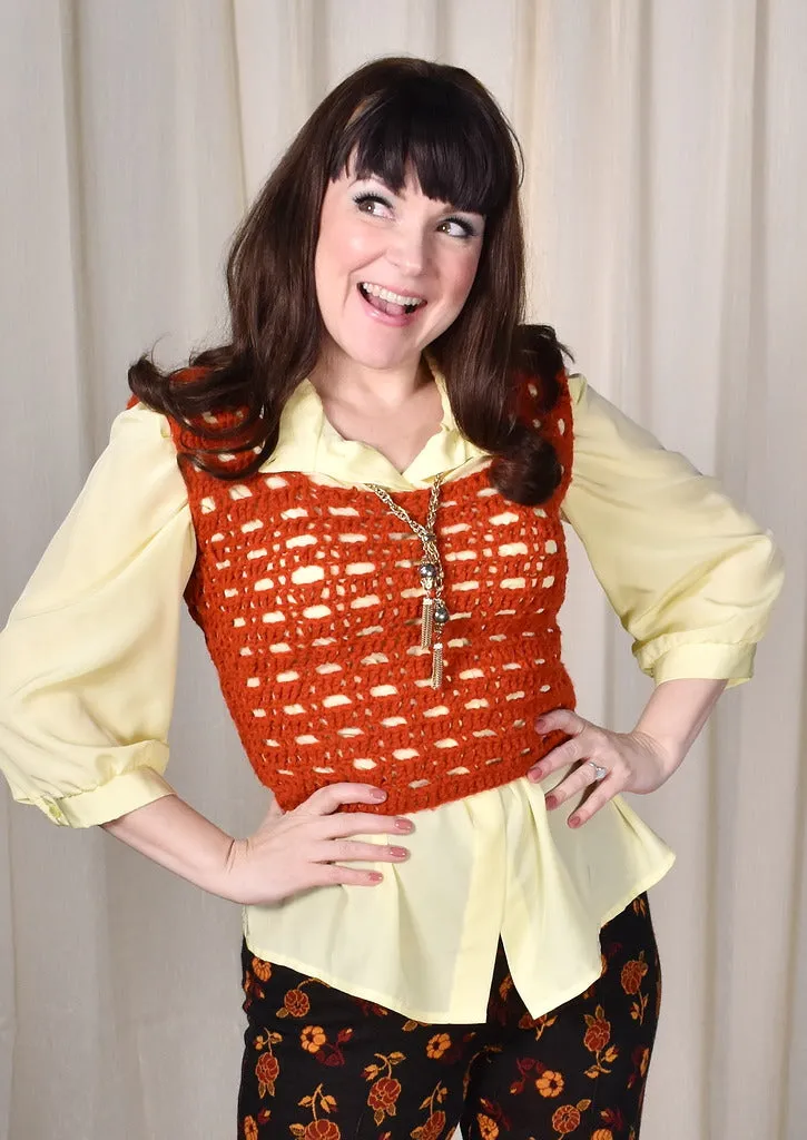 1960s Brick Red Handmade Vest