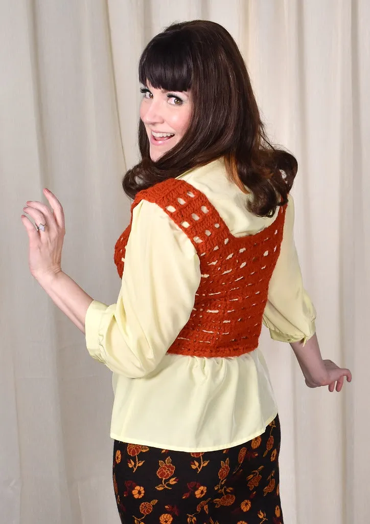 1960s Brick Red Handmade Vest