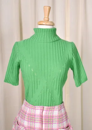 1960s Vintage Green Poor Boy Sweater