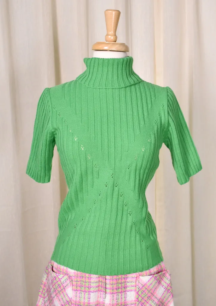 1960s Vintage Green Poor Boy Sweater