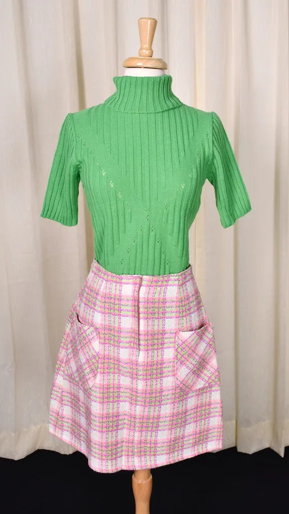 1960s Vintage Green Poor Boy Sweater