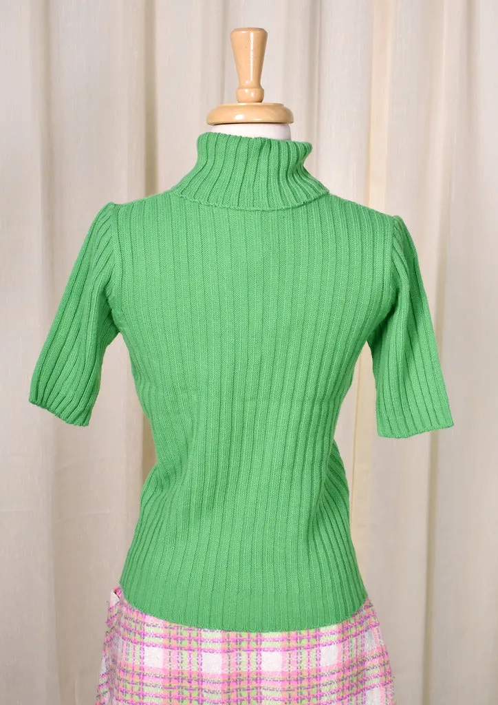 1960s Vintage Green Poor Boy Sweater