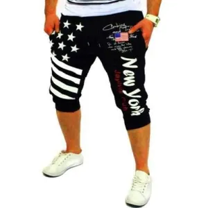 2018 Summer New Men's Trend Digital Printing Design Casual Shorts - Black 2xl