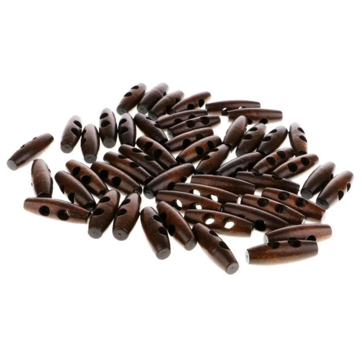 4pcs / 20pcs Wood Sewing Horn Toggle Buttons Hat String Cord Pull Cloth Accessories 2 Holes