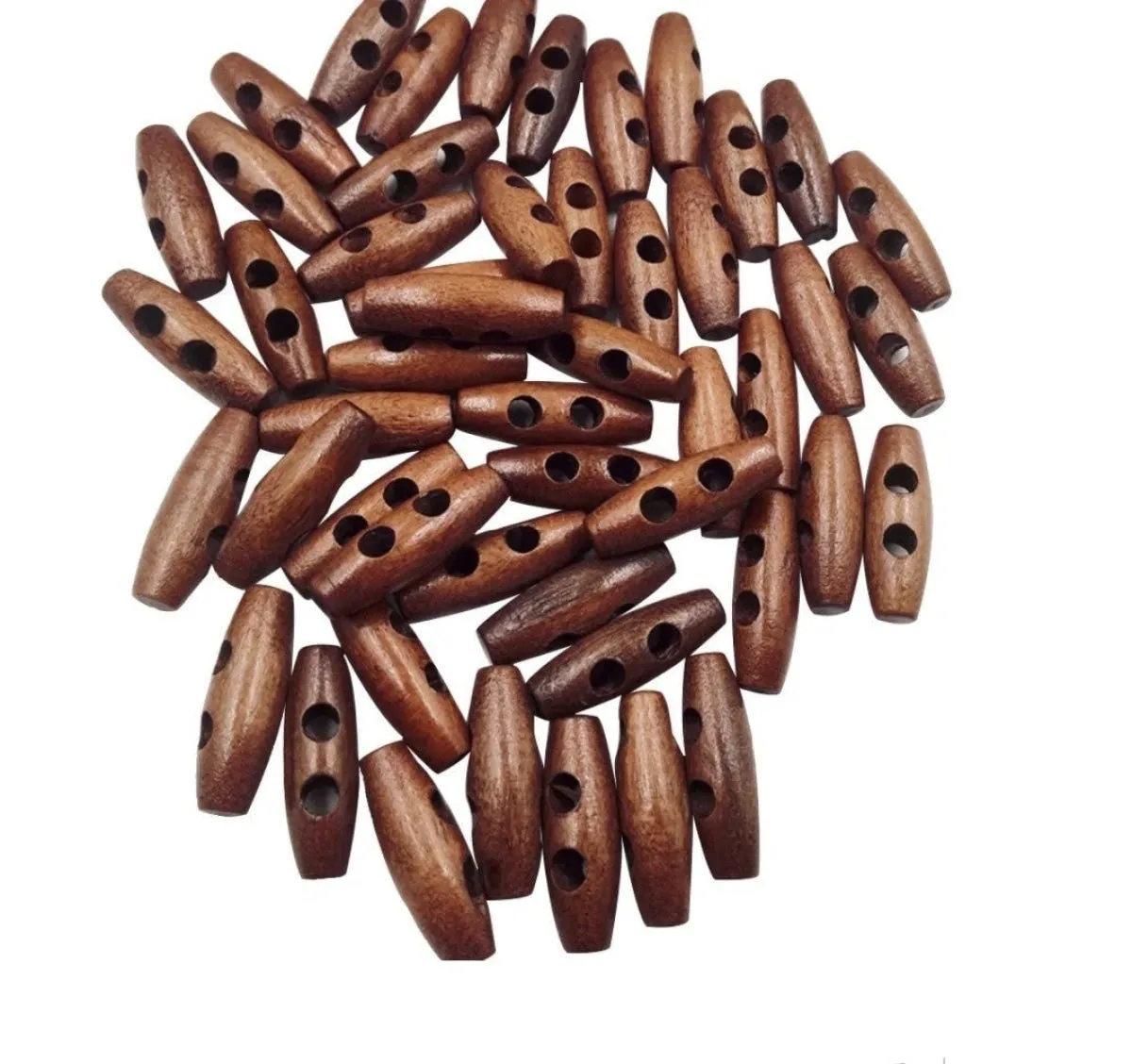 4pcs / 20pcs Wood Sewing Horn Toggle Buttons Hat String Cord Pull Cloth Accessories 2 Holes