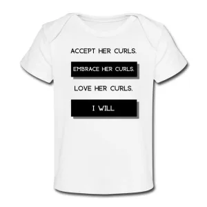 Accept The Curls Organic Baby Boy T-Shirt