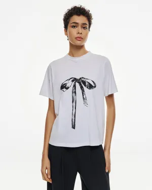 Access Fashion White Bow Print T-shirt