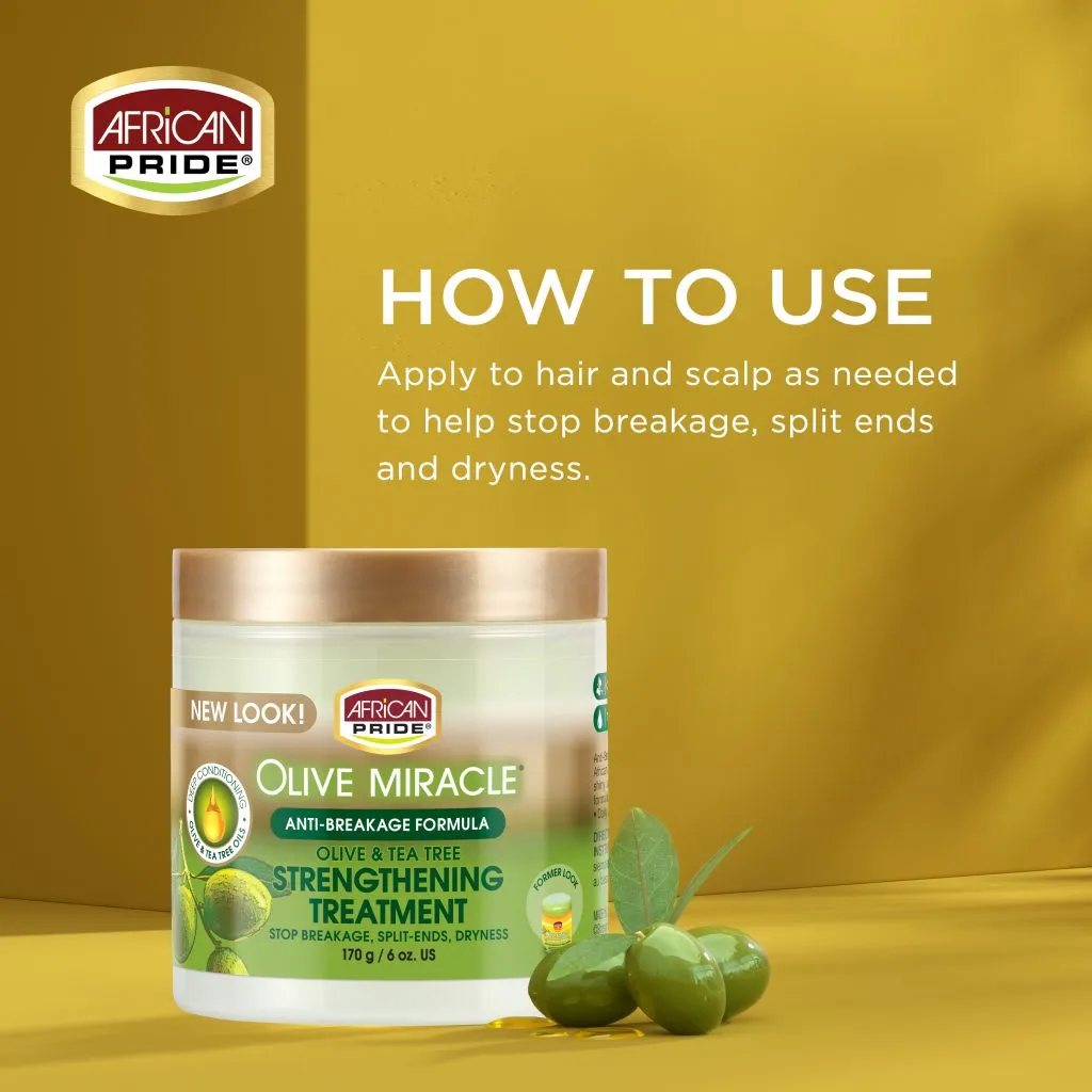 African Pride Olive Miracle Olive & Tea Tree Strengthening Treatment 6oz