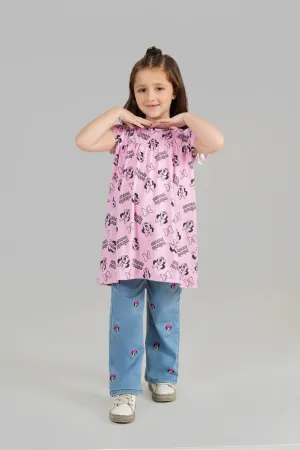 Allover Printed Long knit Frock