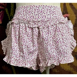 Anthropologie Flannel Ruffle Pajama Shorts S