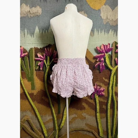 Anthropologie Flannel Ruffle Pajama Shorts S