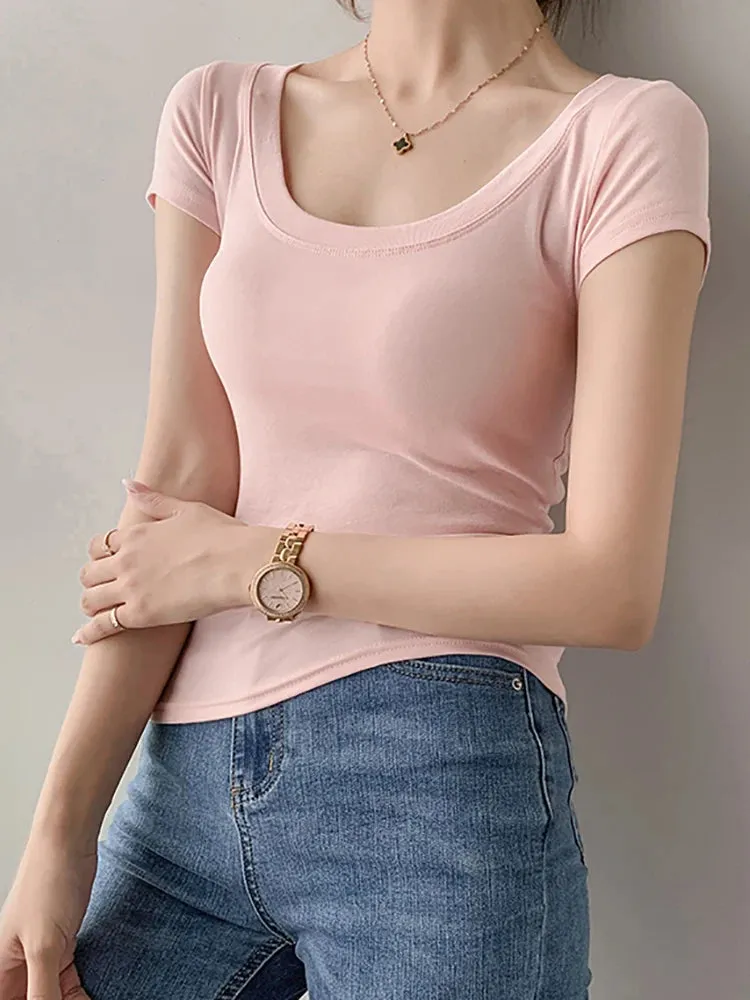AOSSVIAO Women's 100% Cotton T-Shirt - Casual O-Neck Tees in Various Colors