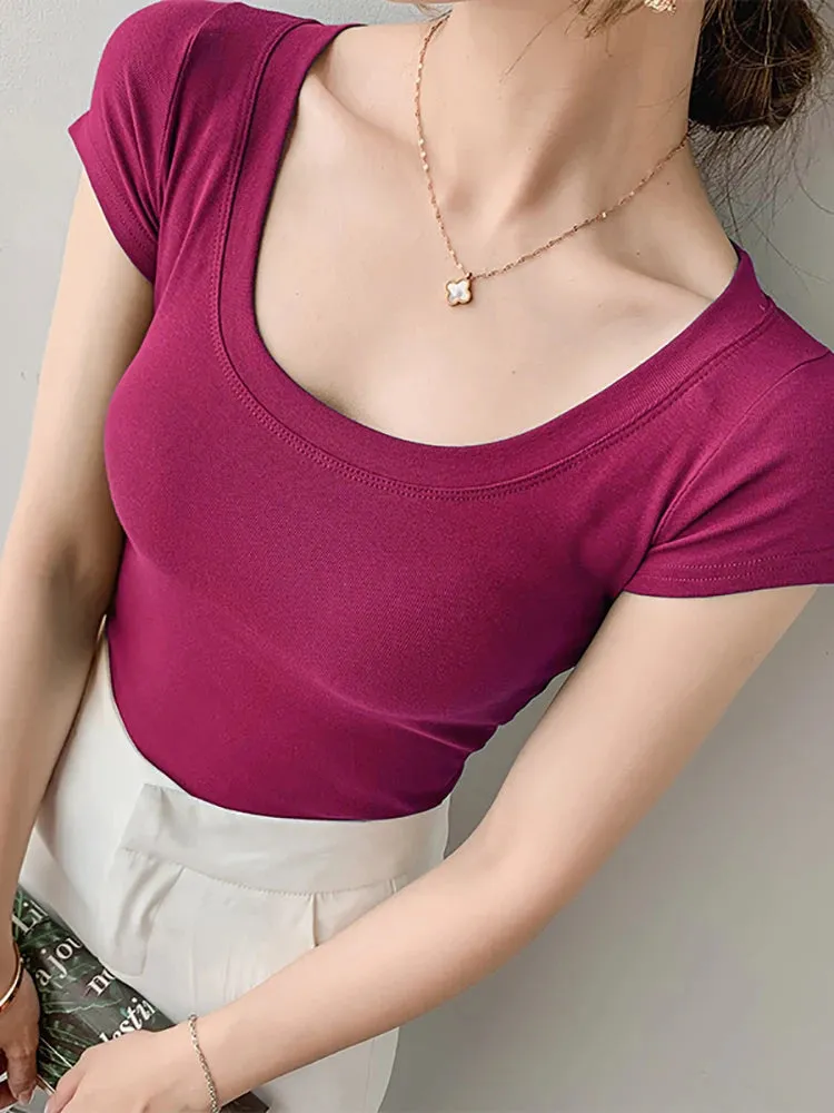 AOSSVIAO Women's 100% Cotton T-Shirt - Casual O-Neck Tees in Various Colors