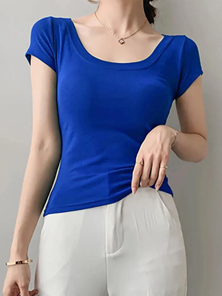 AOSSVIAO Women's 100% Cotton T-Shirt - Casual O-Neck Tees in Various Colors