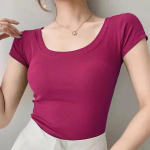 AOSSVIAO Women's 100% Cotton T-Shirt - Casual O-Neck Tees in Various Colors