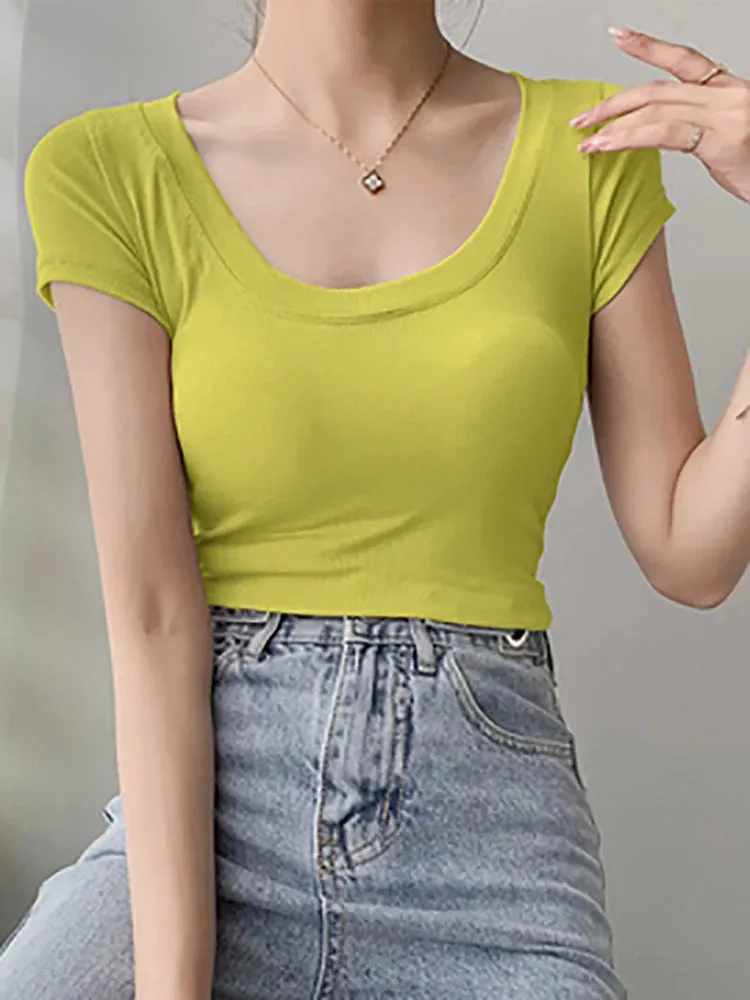 AOSSVIAO Women's 100% Cotton T-Shirt - Casual O-Neck Tees in Various Colors