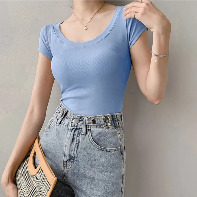 AOSSVIAO Women's 100% Cotton T-Shirt - Casual O-Neck Tees in Various Colors