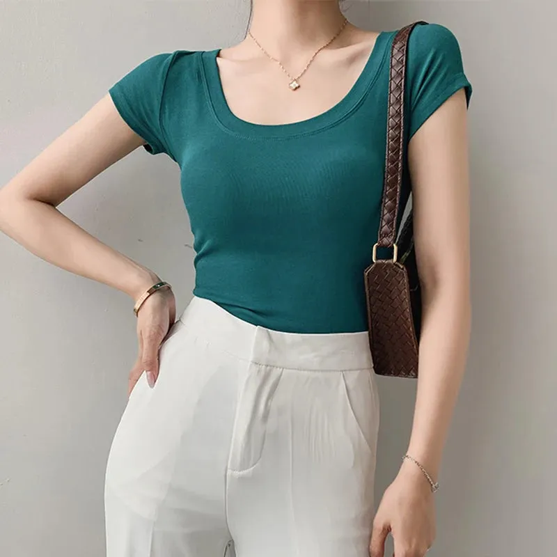 AOSSVIAO Women's 100% Cotton T-Shirt - Casual O-Neck Tees in Various Colors