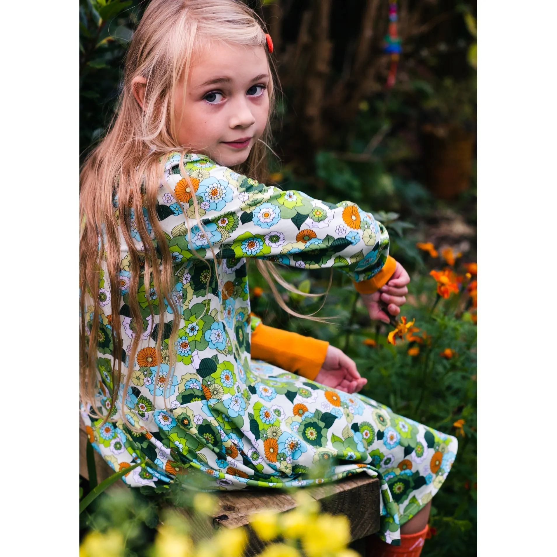 April Floral Long Sleeve Dress - 2 Left Size 3-4 & 7-8 years