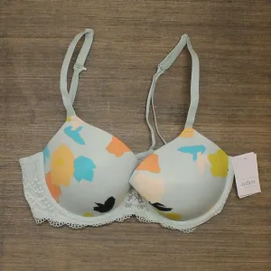 Auden Women's Floral Print Daydream Light Lift Lace Demi T-Shirt Bra Green 38C
