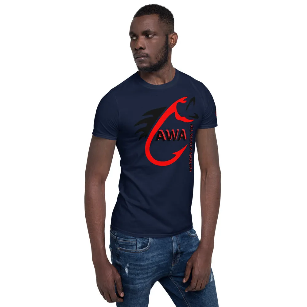 AWA All World Anglers Red/Black Short-Sleeve Unisex T-Shirt