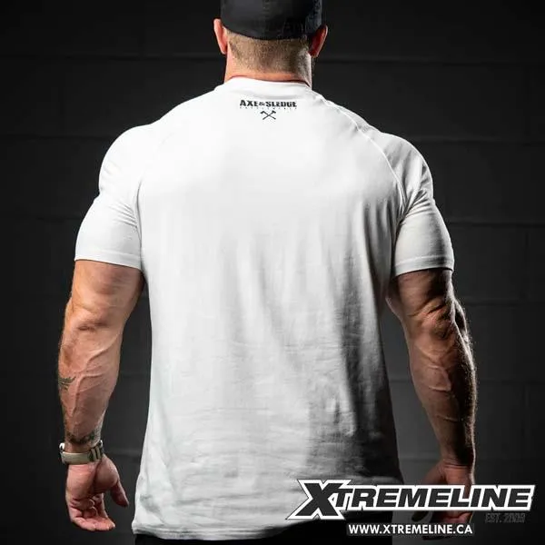 Axe & Sledge Black On White Simple Raglan Tee