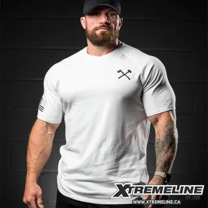 Axe & Sledge Black On White Simple Raglan Tee
