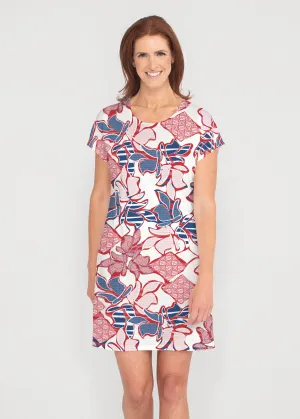 Aztek Sail Red-Blue (8130) ~ Lucy Tee Dress