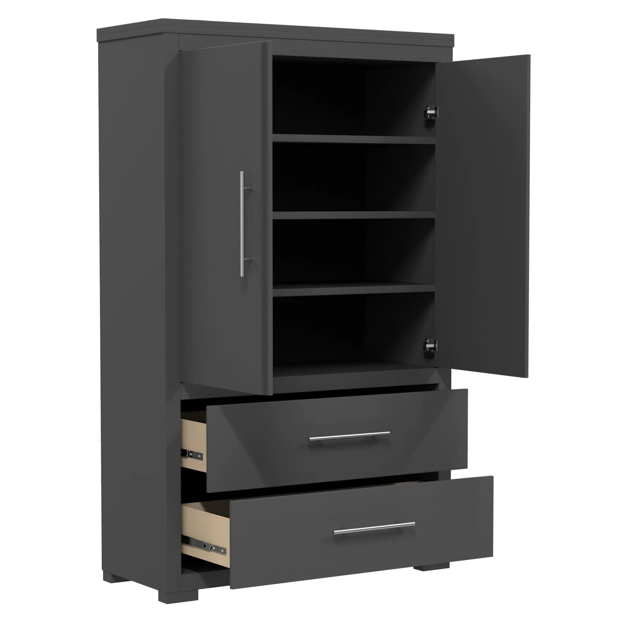 Barton armoire storage organizer, dark grey