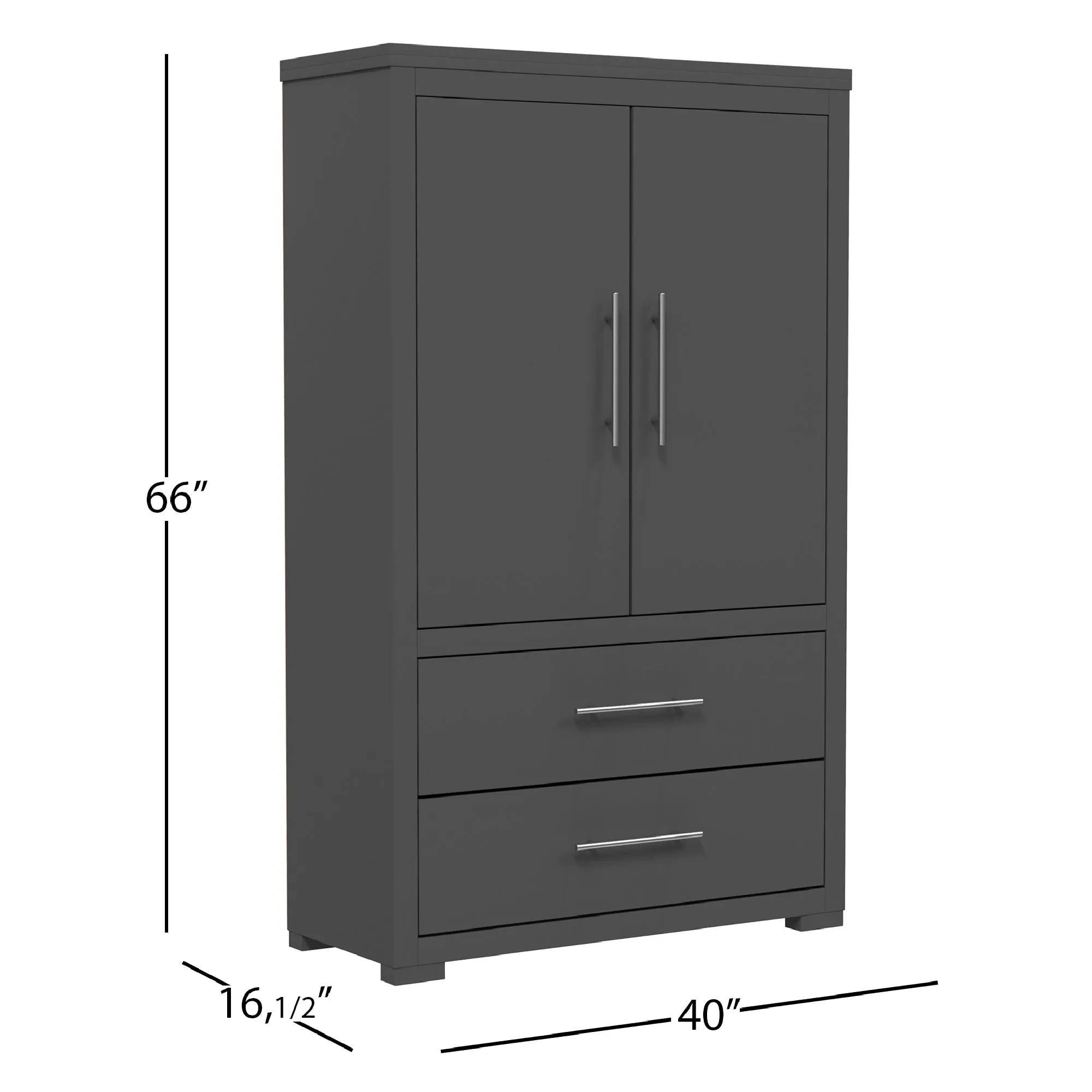 Barton armoire storage organizer, dark grey