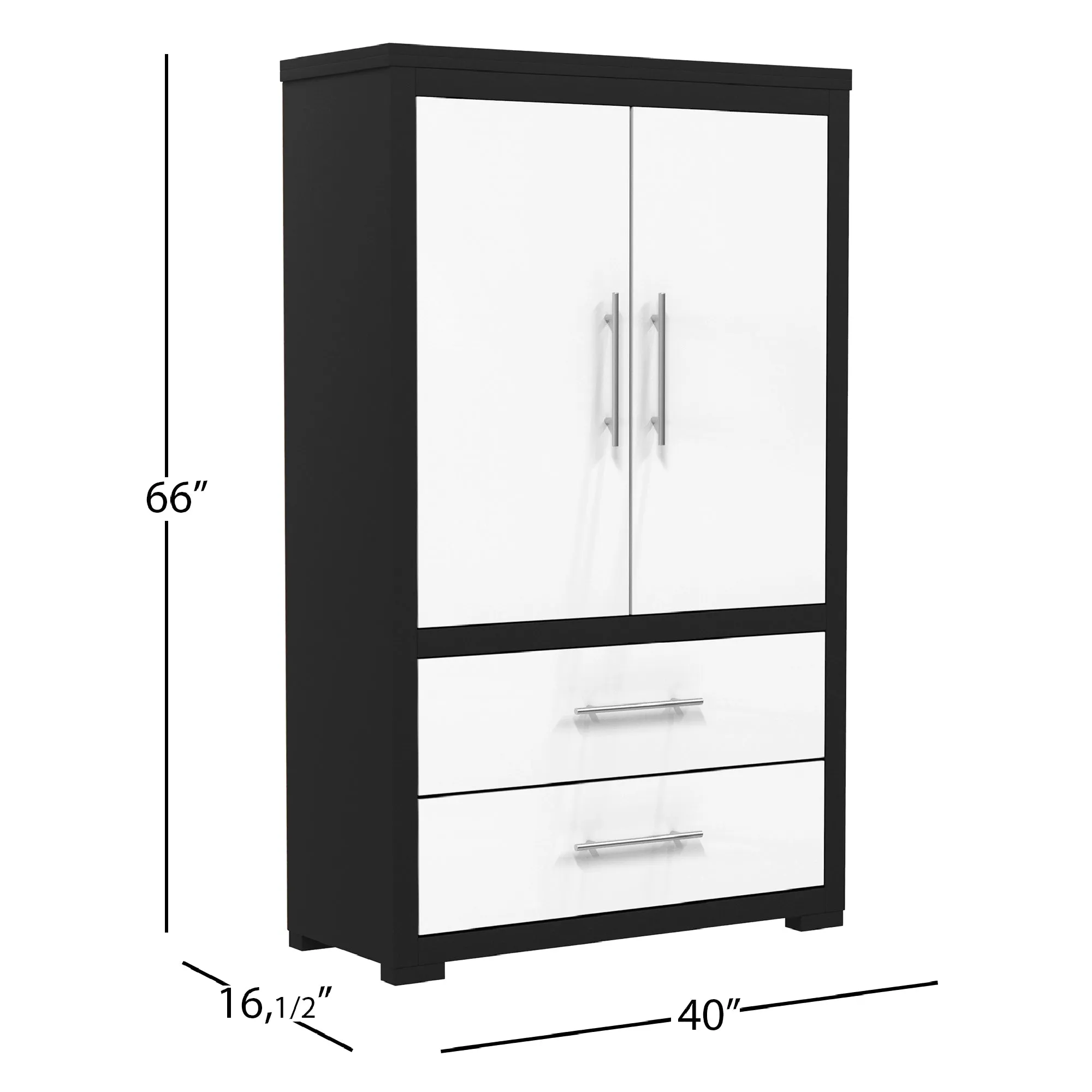 Barton armoire storage organizer, java & white