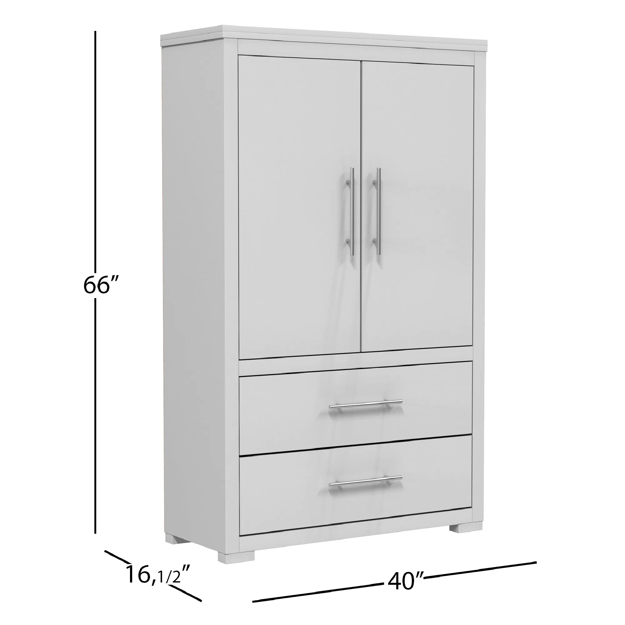 Barton armoire storage organizer, light grey