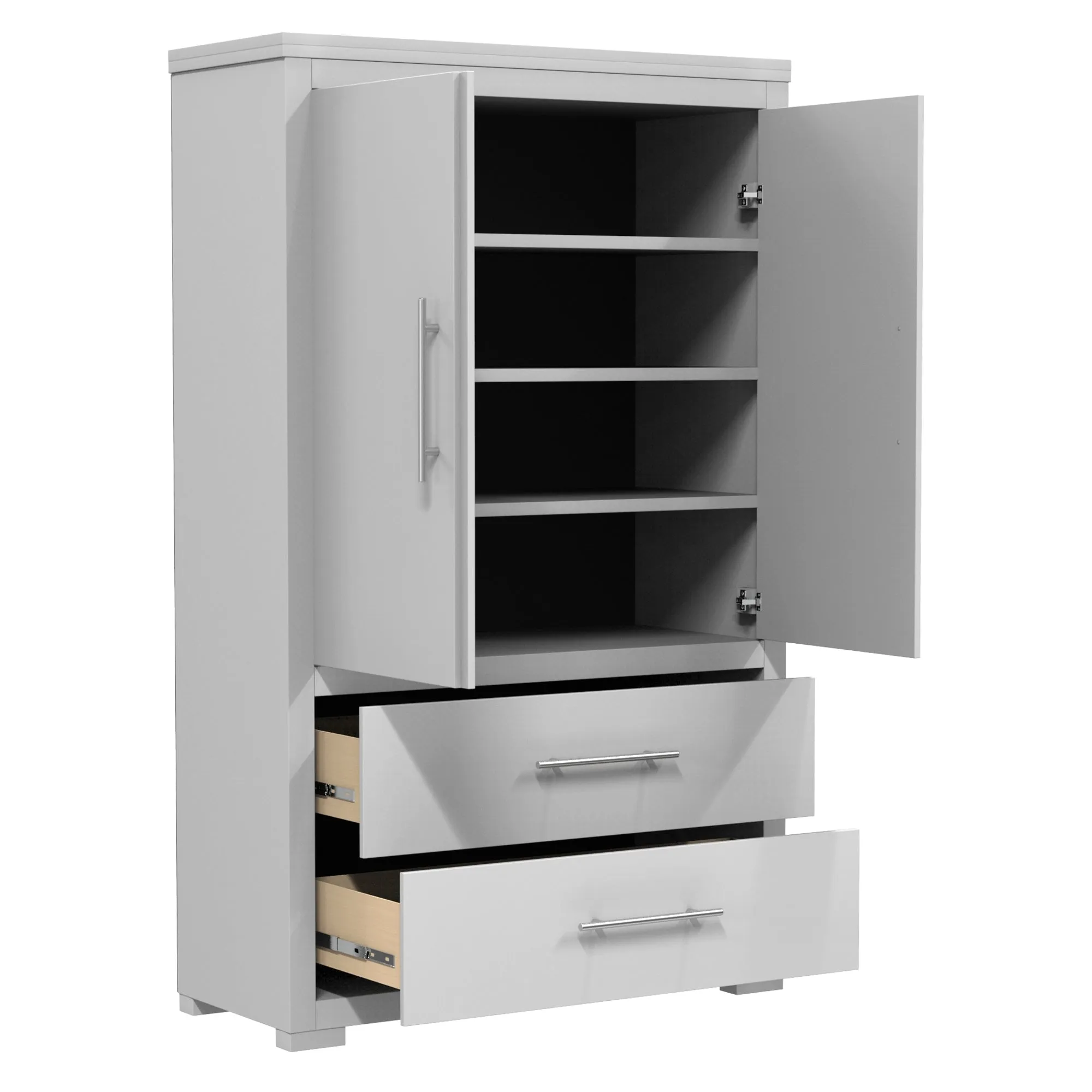 Barton armoire storage organizer, light grey