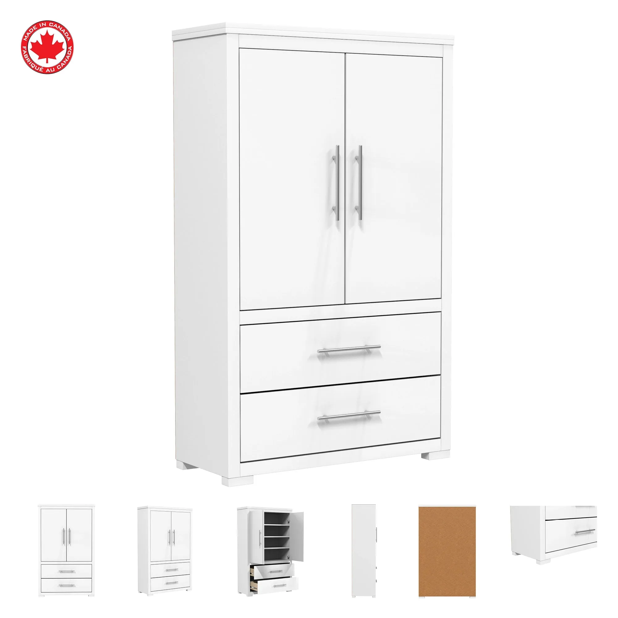 Barton armoire storage organizer, white