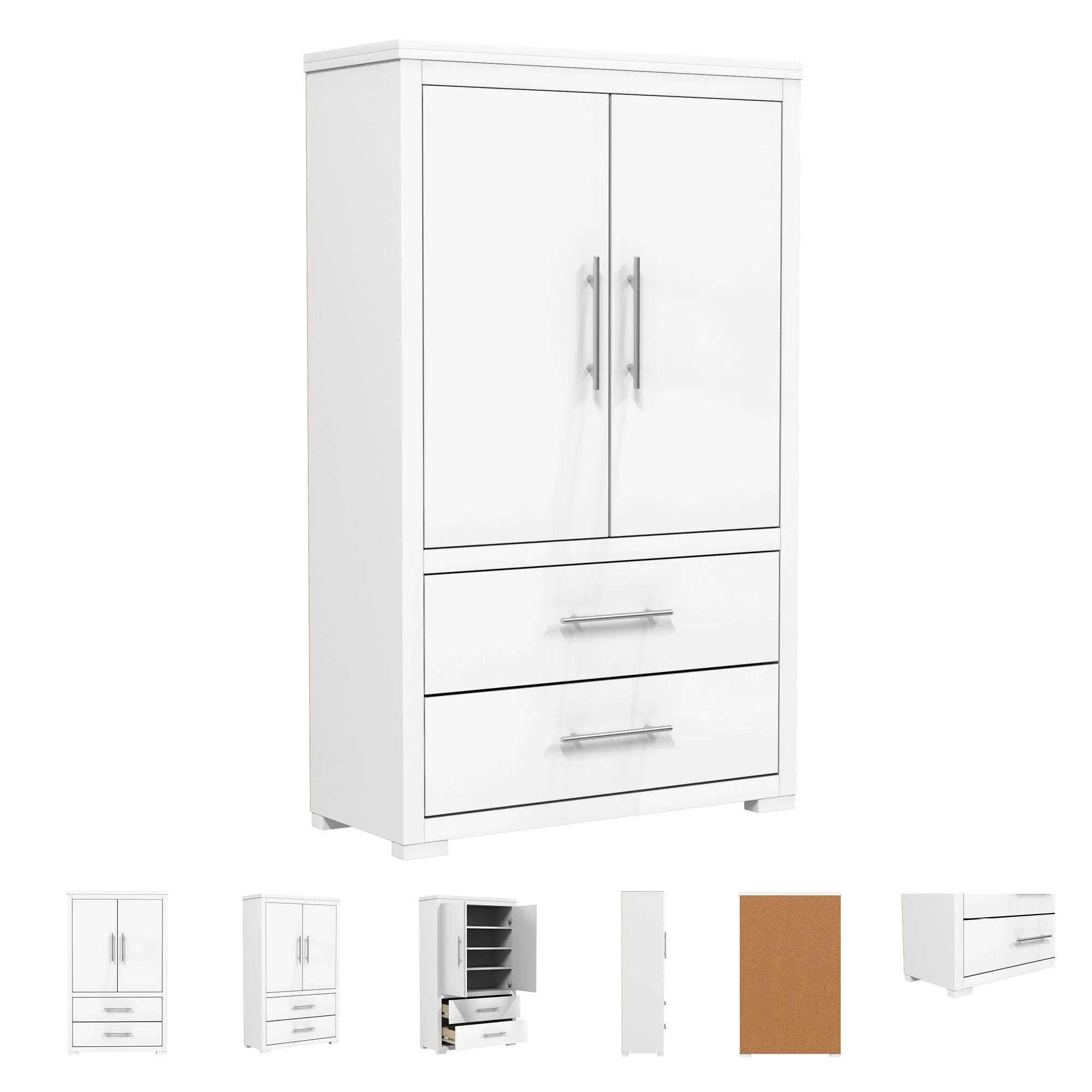 Barton armoire storage organizer, white