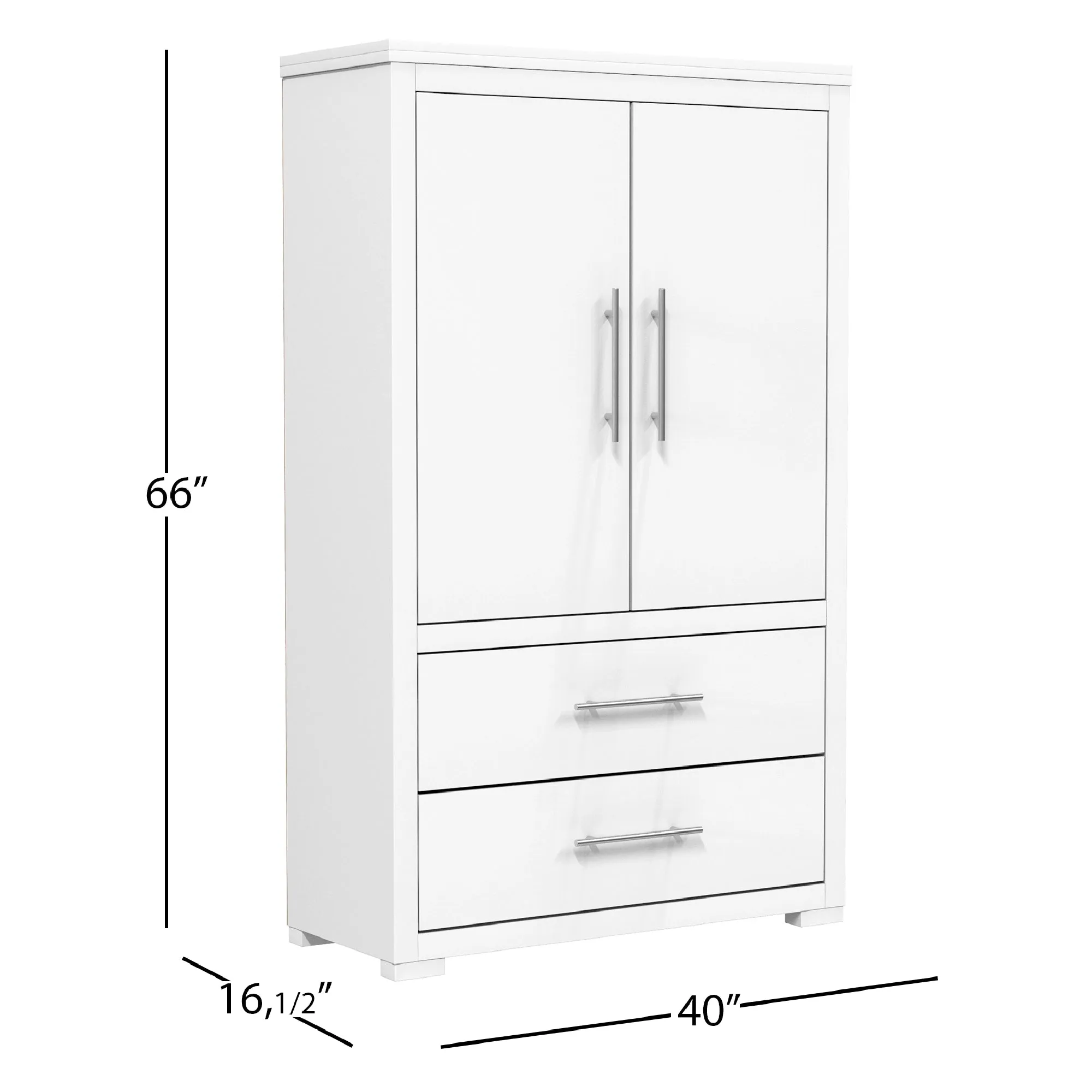 Barton armoire storage organizer, white