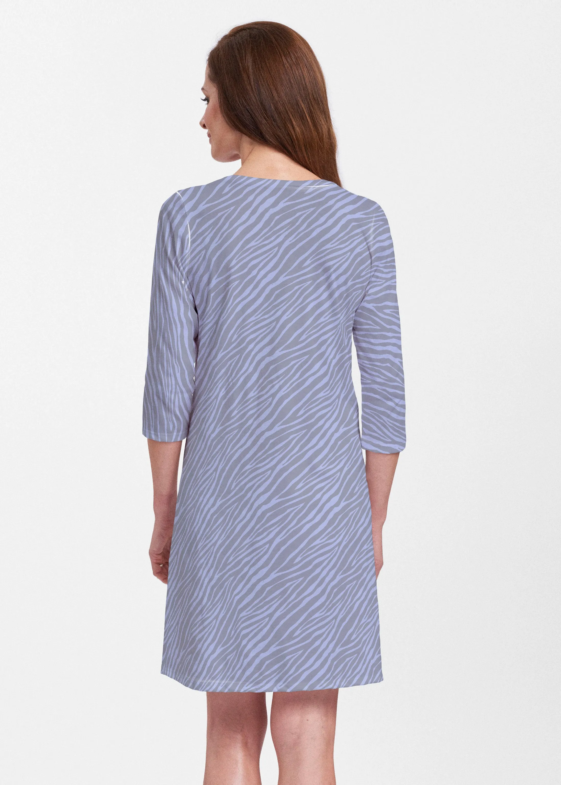 Batik Zebra (7753) ~ Classic V-neck Swing Dress