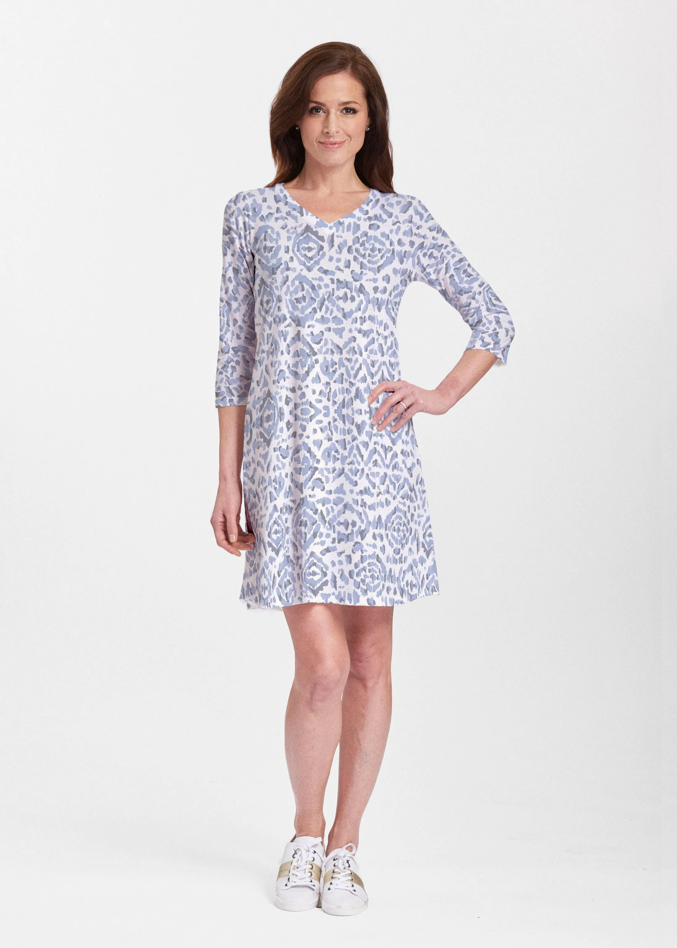 Batik Zebra (7753) ~ Classic V-neck Swing Dress